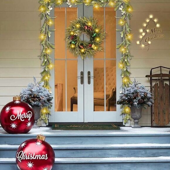 6FT Prelit Christmas Garland, Flocked Garland Home Decoration New - Picture 4 of 7